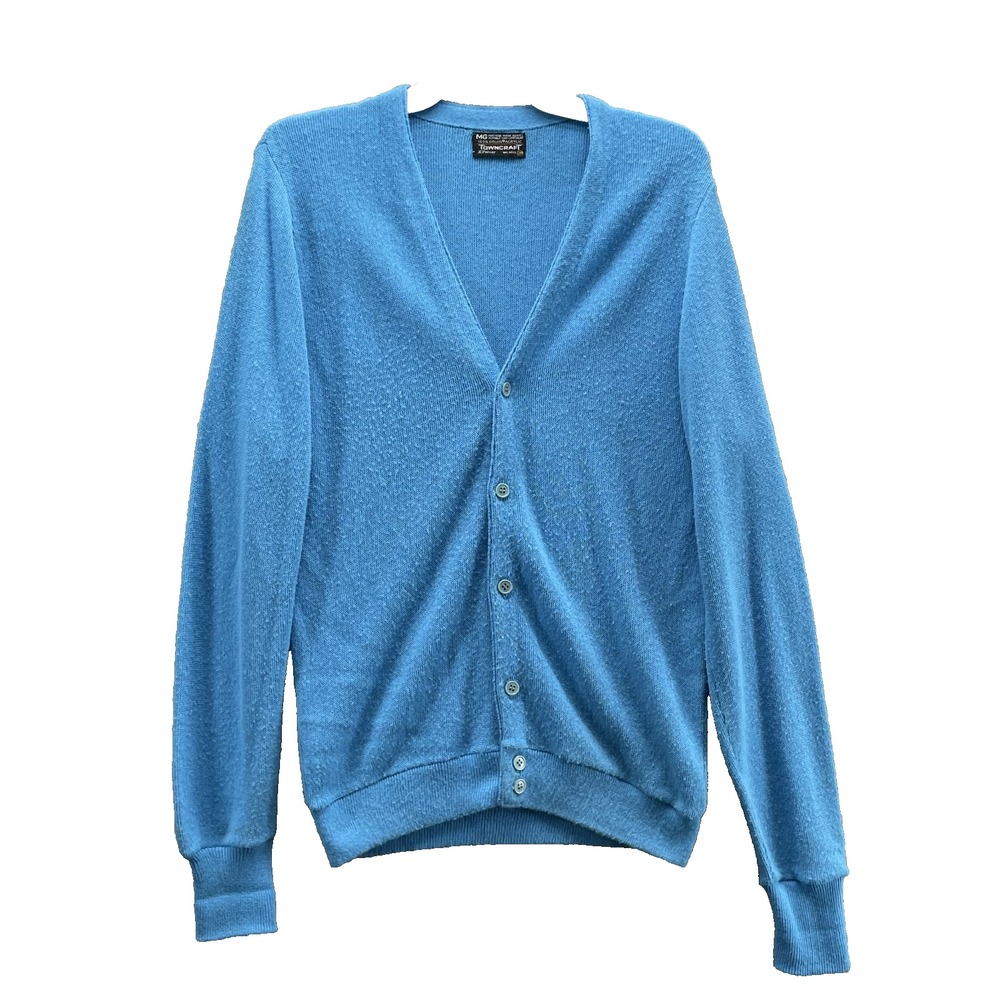Vintage TownCraft Cardigan Men's Medium Academia Classic Preppy‎ 90's Y2k Tennis